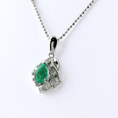 エメラルド デザインネックレス ネックレス Pt900 Pt850 エメラルド レディース ノンブランドジュエリー 【中古】nbjwl