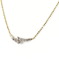 メレダイヤ デザインネックレス ネックレス K18 750 ダイヤモンド レディース ノンブランドジュエリー 【中古】nbjwl