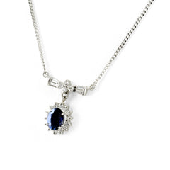 サファイア デザインネックレス ネックレス Pt900 Pt850 サファイア レディース ノンブランドジュエリー 【中古】nbjwl