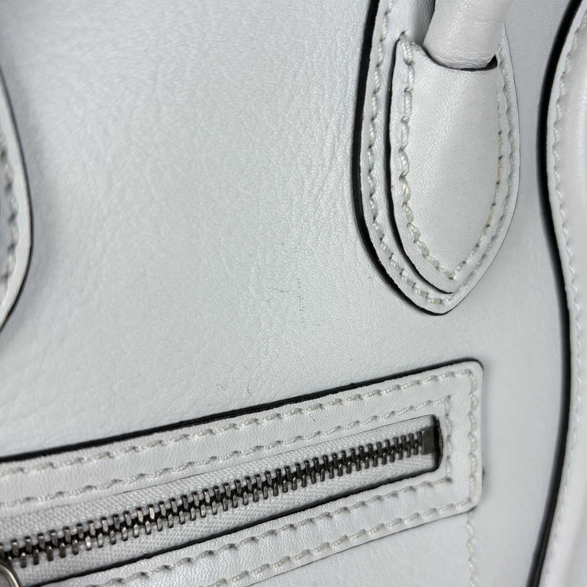 kセリーヌバッグナノショルダーバッグホワイト CELINE - セリーヌ ラゲージ ナノショッパー ハンドバッグ レディース