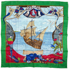 エルメス カレ90 Christophe Colomb dcouvre l'Amrique 12 Octobre 1492 スカーフ シルク レディース ブランドバッグ・小物 【中古】brbag
