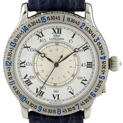 ロンジン リンドバーグ アワーアングル 628.5240 腕時計 SS レザー 自動巻き ホワイト メンズ 時計 【中古】wtcbb