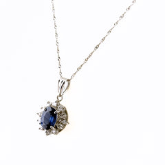 サファイア デザインネックレス ネックレス Pt900 Pt850 サファイア レディース ノンブランドジュエリー 【中古】nbjwl