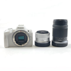 キヤノン EOS R50 ダブルズームキット ホワイト デジタル ミラーレス 一眼カメラ カメラ 【中古】cambb