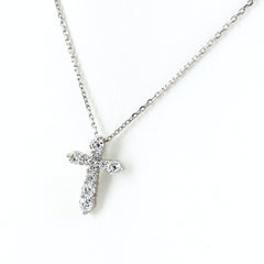 クロスモチーフ デザインネックレス ネックレス Pt900 Pt850 ダイヤモンド レディース ノンブランドジュエリー 【中古】nbjwl