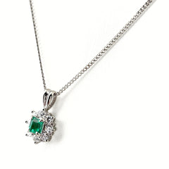 エメラルド デザインネックレス ネックレス Pt900 Pt850 エメラルド レディース ノンブランドジュエリー 【中古】nbjwl