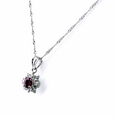 ルビー デザインネックレス ネックレス Pt900 Pt850 ルビー レディース ノンブランドジュエリー 【中古】nbjwl