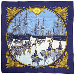 エルメス カレ90 MARINE ET CAVALERIE スカーフ シルク レディース ブランドバッグ・小物 【中古】brbag