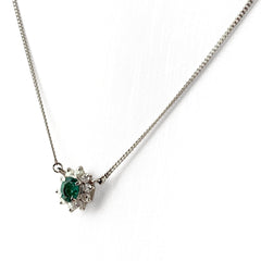 エメラルド デザインネックレス ネックレス Pt850 エメラルド ダイヤモンド レディース ノンブランドジュエリー 【中古】nbjwl