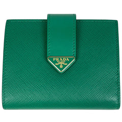 プラダ ロゴプレート 二つ折り 財布 サフィアーノレザー 1MV204 レディース ブランドバッグ・小物 【中古】brbag