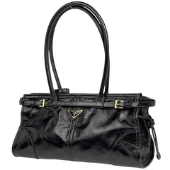 プラダ ロゴプレート ハンドバッグ レザー 1BA426 レディース ブランドバッグ・小物 【中古】brbag