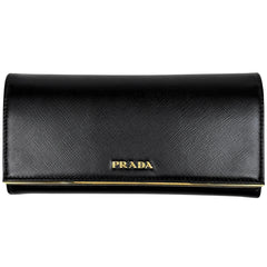 プラダ ロゴ 二つ折り 長財布 レザー レディース ブランドバッグ・小物 【中古】brbag