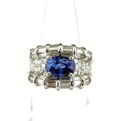 3.06ct サファイア リング 12号 Pt900 鑑別書 レディース ノンブランドジュエリー 【中古】nbjwl