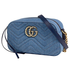 グッチ GGマーモント チェーン ショルダーバッグ デニム 447632 レディース ブランドバッグ・小物 【中古】brbag