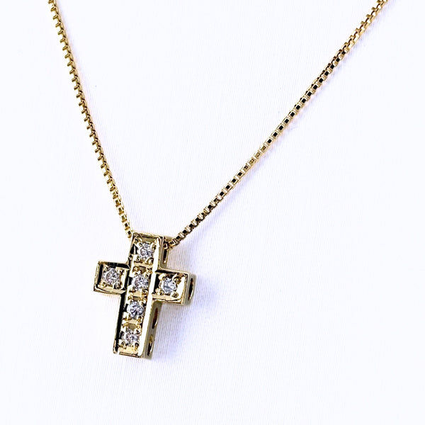 クロスモチーフ デザインネックレス ネックレス K18 ダイヤモンド