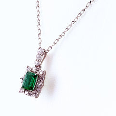 エメラルド デザインネックレス ネックレス Pt900 Pt850 エメラルド レディース ノンブランドジュエリー 【中古】nbjwl