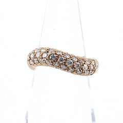 メレダイヤ デザインリング リング 9号 K18 ダイヤモンド レディース ノンブランドジュエリー 【中古】nbjwl