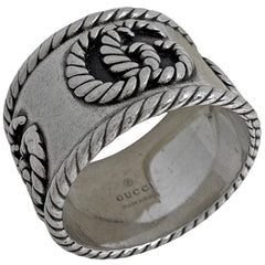 グッチ ダブルG ワイドリング リング 19号 シルバー925 レディース ブランドアクセサリー 【中古】bracc
