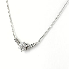 フラワーモチーフ デザインネックレス ネックレス Pt900 Pt850 ダイヤモンド レディース ノンブランドジュエリー 【中古】nbjwl