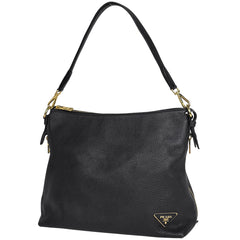 プラダ ロゴプレート ショルダーバッグ レザー レディース ブランドバッグ・小物 【中古】brbag