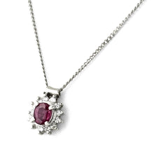 ルビー デザインネックレス ネックレス Pt900 Pt850 ルビー レディース ノンブランドジュエリー 【中古】nbjwl