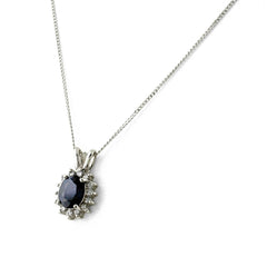サファイア デザインネックレス ネックレス Pt900 Pt850 サファイア レディース ノンブランドジュエリー 【中古】nbjwl