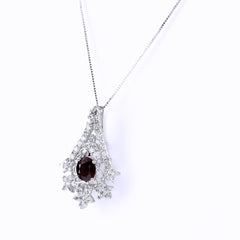 ルビー デザインネックレス ネックレス K18 WG 750 レディース ノンブランドジュエリー 【中古】nbjwl