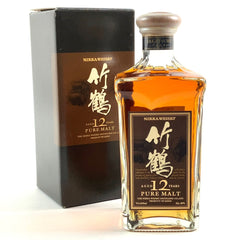 ニッカ 竹鶴 12年 ピュアモルト 角瓶 茶ラベル 660ml 国産ウイスキー 酒 【古酒】liqbb【東京都内限定お届け】