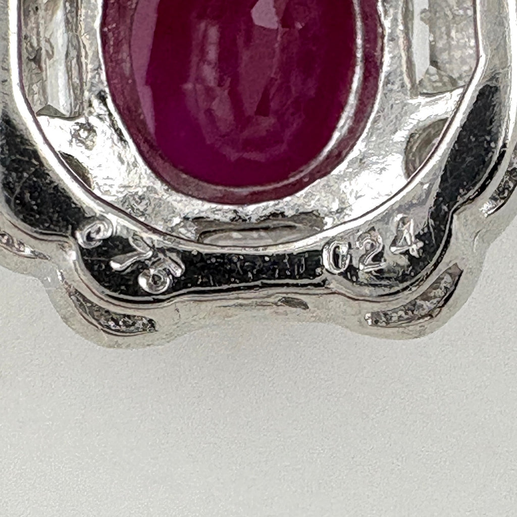 ルビー デザインピアス ピアス Pt900 ルビー ダイヤモンド レディース