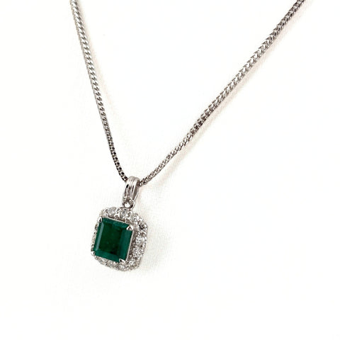 エメラルド デザインネックレス ネックレス Pt900 Pt850 エメラルド