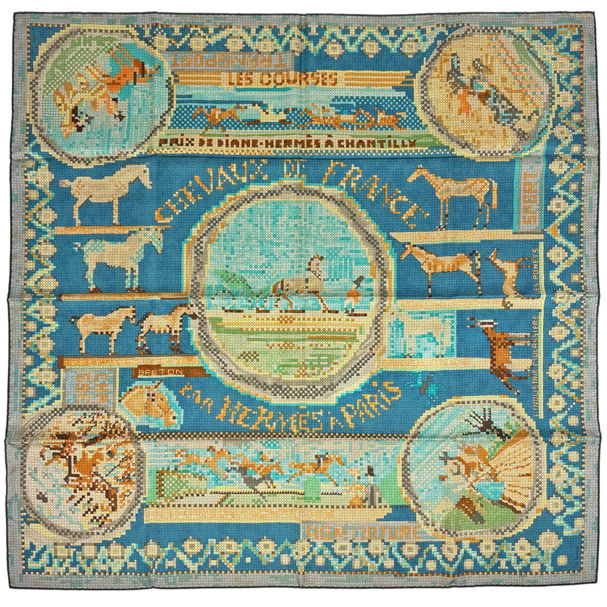 エルメス カレ90 Super Silk Quest スカーフ シルク レディース