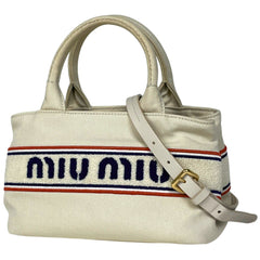 ミュウ ミュウ ロゴ ハンドバッグ キャンバス 5BA253 レディース ブランドバッグ・小物 【中古】brbag