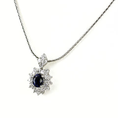 サファイア デザインネックレス ネックレス Pt900 Pt850 サファイア レディース ノンブランドジュエリー 【中古】nbjwl
