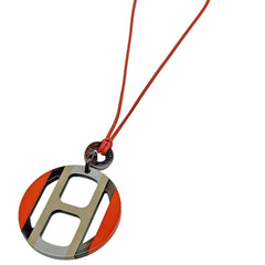 エルメス Hエキップ ネックレス バッファローホーン レザー ブランドアクセサリー 【中古】bracc