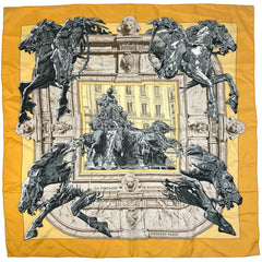 エルメス カレ90 LA FONTAINE DE BARTHOLDI スカーフ シルク レディース ブランドバッグ・小物 【中古】brbag
