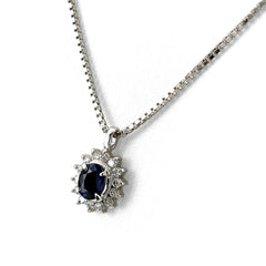 サファイア デザインネックレス ネックレス Pt900 Pt850 サファイア レディース ノンブランドジュエリー 【中古】nbjwl
