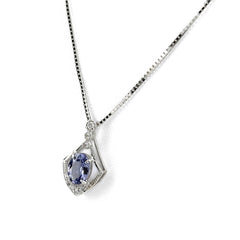タンザナイト デザインネックレス ネックレス K18 WG Pt850 レディース ノンブランドジュエリー 【中古】nbjwl