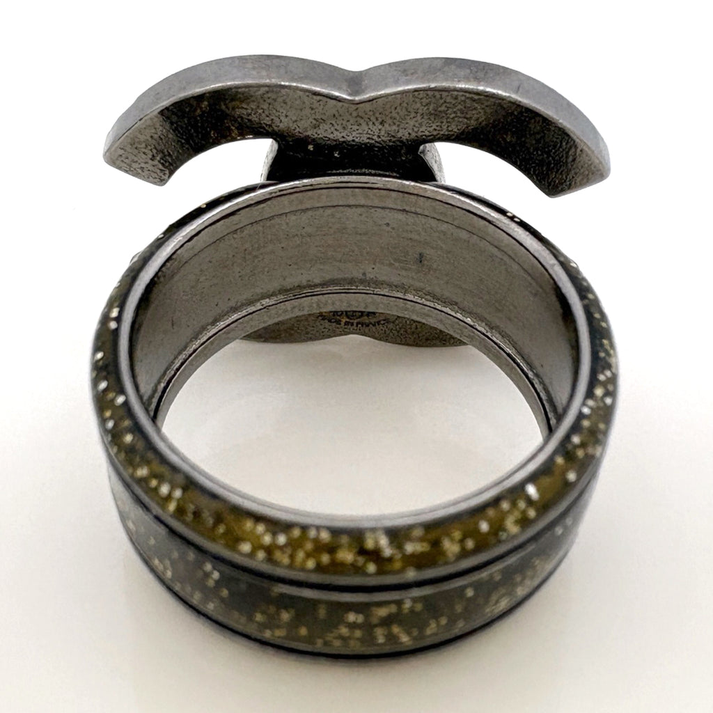 CHANEL✨️　ココシャネル　 ロゴ入り　リング　ブラック　コメ シャネル ココマーク リング 14号 メタル レディース ブランド