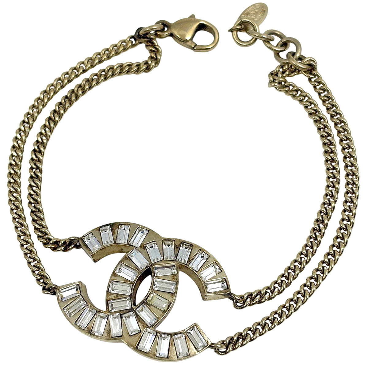 CHANEL ロゴ入りチェーンブレスレット 中古美品】CHANEL ロゴ ココマーク チェーンブレスレット ファッション