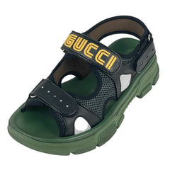 グッチ ロゴ メッシュ サンダル 靴 レザー ラバー メンズ ブランドアパレル 【中古】brapp