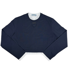 プラダ トライアングルロゴ 長袖Tシャツ トップス 綿 レディース ブランドアパレル 【中古】brapp