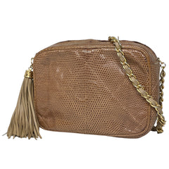 シャネル ココマーク フリンジ チェーン ショルダーバッグ リザード レディース ブランドバッグ・小物 【中古】brbag