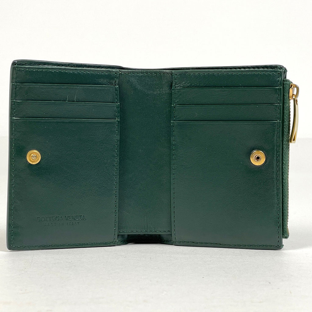 ボッテガヴェネタ マキシイントレチャート 二つ折り財布 レザー