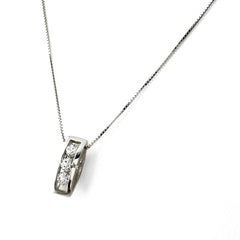 メレダイヤ ネックレス Pt850 K18 WG レディース ノンブランドジュエリー 【中古】nbjwl