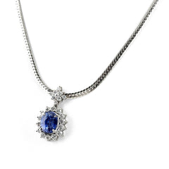 サファイア ネックレス Pt900 Pt850 サファイア レディース ノンブランドジュエリー 【中古】nbjwl