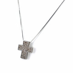 クロスモチーフ デザインネックレス ネックレス K18 WG ダイヤモンド レディース ノンブランドジュエリー 【中古】nbjwl