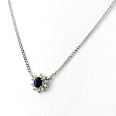 サファイア デザインネックレス ネックレス Pt900 Pt850 サファイア レディース ノンブランドジュエリー 【中古】nbjwl