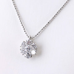 フラワーモチーフ デザインネックレス ネックレス Pt900 Pt850 ダイヤモンド レディース ノンブランドジュエリー 【中古】nbjwl