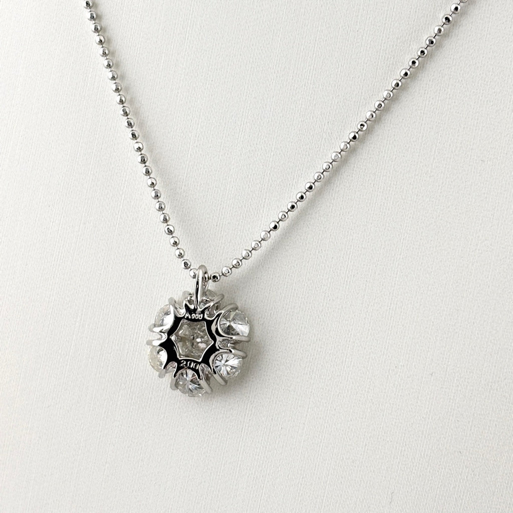 フラワーモチーフ デザインネックレス ネックレス Pt900 Pt850