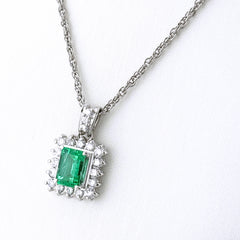 エメラルド デザインネックレス ネックレス Pt900 Pt850 エメラルド レディース ノンブランドジュエリー 【中古】nbjwl